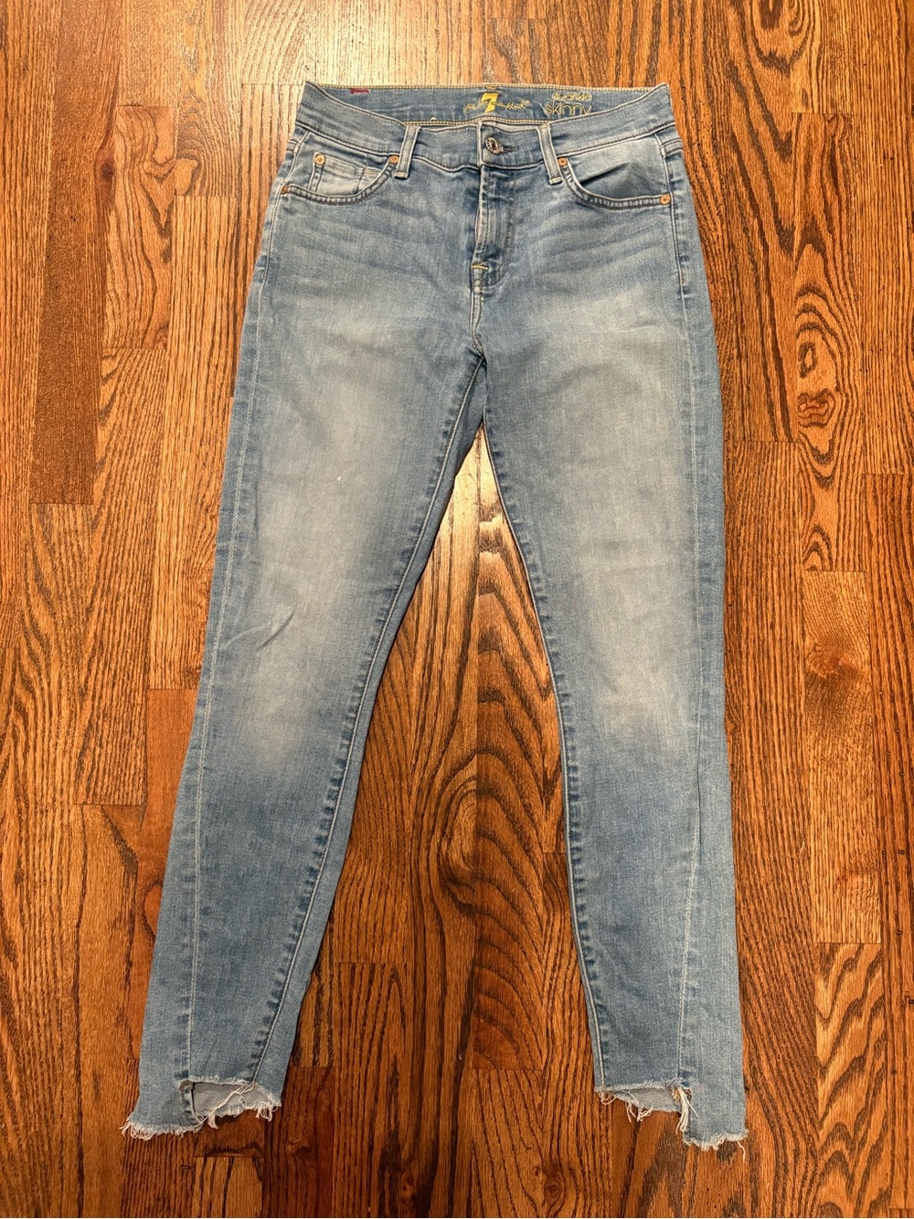 7 For All Mankind The Ankle Skinny Jeans with Raw Hem